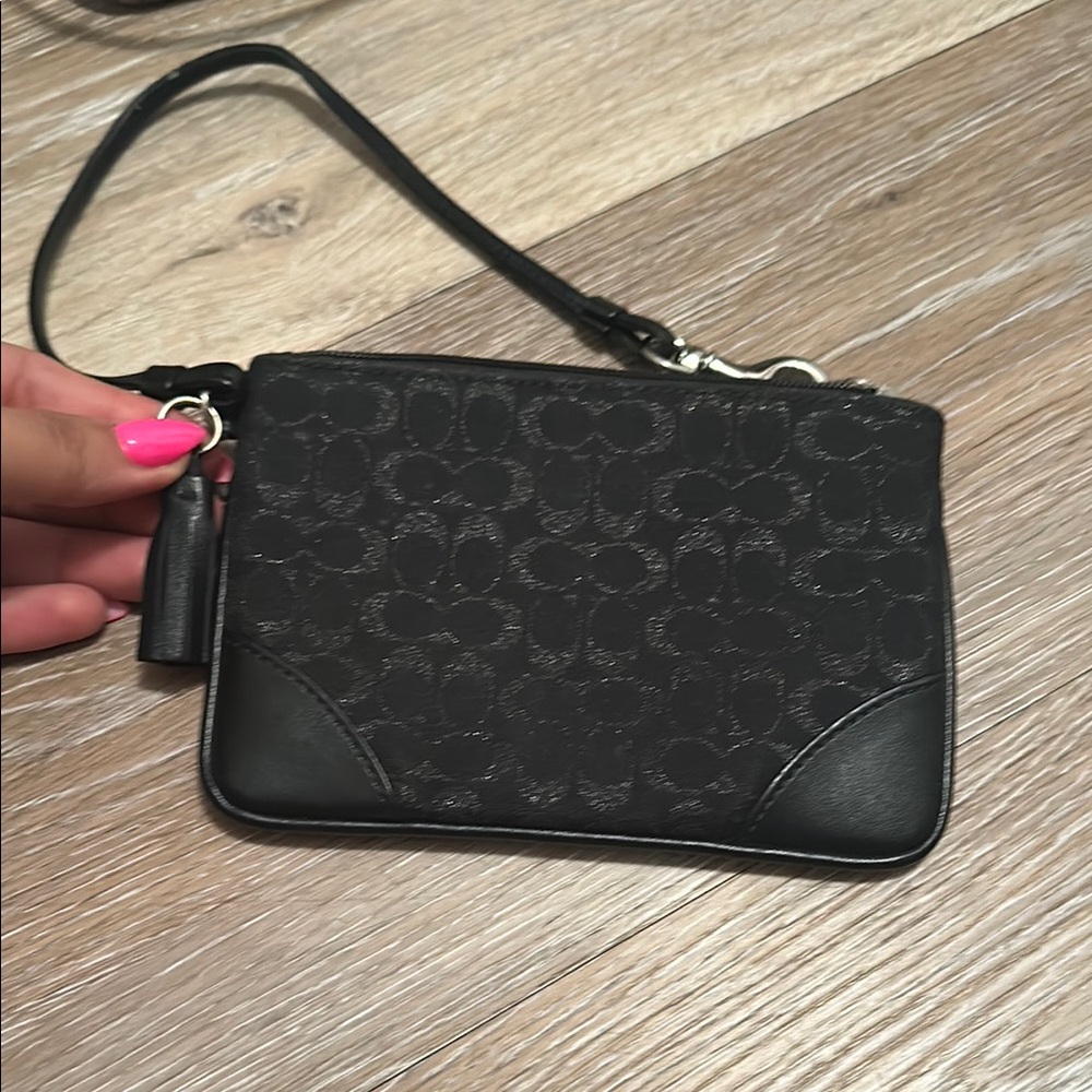 Coach Black Signature Wristlet